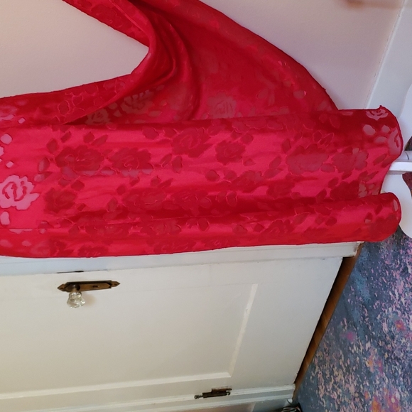 Vintage red slit ♥ Victoria's secret floral gown. Gold label - Picture 5 of 11